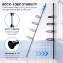 Aitatty Corner Shower Caddy Tension Pole: 4tier Adjustable Rustproof Bathroom Organizer Shelves - Bathtub Shampoo Rack 43.5-120 inch, Black