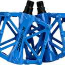 Aluminium CNC Bike Pedals 9/16", Lightweight Mountain Road Bike Pedal with 16 Anti-Skid Pins Bicycle Pedals for MTB BMX