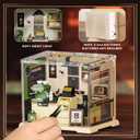 Coffee Shop Mini Model Kits with LED, Make It Miniature Cafe Store, DIY Miniature House Kit for Adults Teens and Beginners to Build, Mini Dollhouse Kits, Gift for Friends and Hobbies