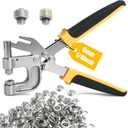 Grommet Tool Kit w/Built-in Grommet Punch - 1/4 inch Tarp Grommet Kit, 6mm Grommet Tool Heavy Duty with 200pcs Copper Grommets, Eyelet Tool for Fabric Leather Clothes