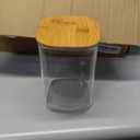 YUNCANG Glass Storage Jars 6 Pack 37oz Clear Glass Food Storage Containers with Airtight Bamboo Lid Stackable Kitchen Canisters for Candy,Cookie,Rice,Sugar,Flour,Pasta,Nuts and Spice Jars(Square)