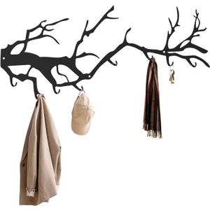 Wall-Mounted Coat Rack Hooks, Coloured Metal Cloakroom Hooks, 6 Coat Hooks, Home Decorative Coat Hooks, Suitable for Bedroom, Living Room, Bathroom and Kitchen