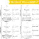 8 Sets 3 Tier Cupcake Stand Plastic Tiered Serving Stand 3 Tier Serving Tray Round Flower Square Hexagonal White Dessert Table Display Set Candy Cupcake Tower Pastry Cupcake Holder for Party Wedding