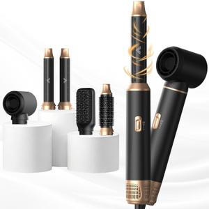 UKliss 5 in 1 Hair Styler & Blow Dryer Brush, Upgraded Detachable Hair Dryer Brush, Air Curling Wrap for Drying, Curling, Straightening & Volumizing, Styling Tools for Most Hair Types