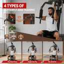 Home Gym Machine with 100LB Weight Stack, Multifunctional Full Body Workout Station for LAT Pulldown, Chest Press, Leg Extension & Strength Training, Compact Fitness Equipment for Home Use