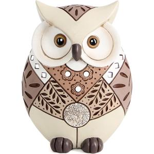 Owl Statue Home Decor Accents, Boho Decor for Living Room, Cute Owl Figurines Shelf Table Desk, Animal Statues and Sculptures Indoor Decorations for Women, Bird Lover Collection Wisdom Symbol