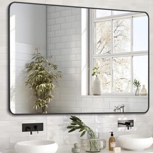 Matte Black Bathroom Mirrors for Over Sink, Rectangle Framed Bathroom Vanity Mirror for Wall, 24x36 Inch