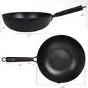 Souped Up Recipes 13.4 Inch Carbon Steel Wok For Electric, Induction and Gas Stoves (Lid, Spatula and User Guide Video Included)