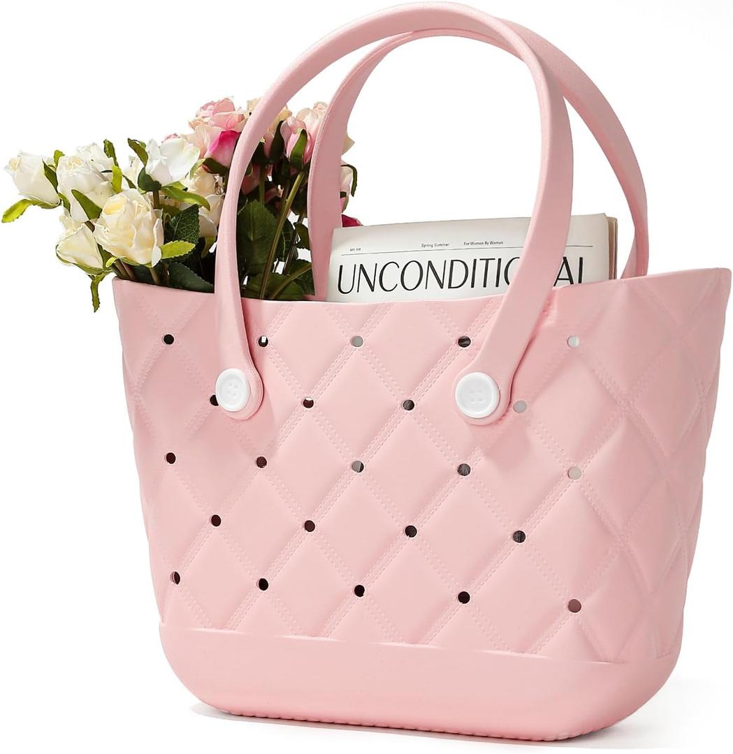 Beach Bag Rubber Tote Bag, Waterproof Washable Proof Travel Bag for Women Handbag for Sports Beach Market Pool