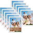 8x10 Picture Frame Set of 10, White Frames 8x10 for Tabletop Display, Horizontal or Vertical Wall Mounting