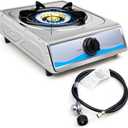 Propane Gas CooktopSingle Burner Gas Stove Stainless Steel Portable Gas StoveAuto Ignition Camping Single Burner LPGfor RV, Apartments, Outdoor