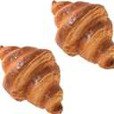 Artificial Croissants, 2 Pcs Simulate Bread Fake Realistic Dessert Croissants for Home Kitchen Shop Display Photography Props