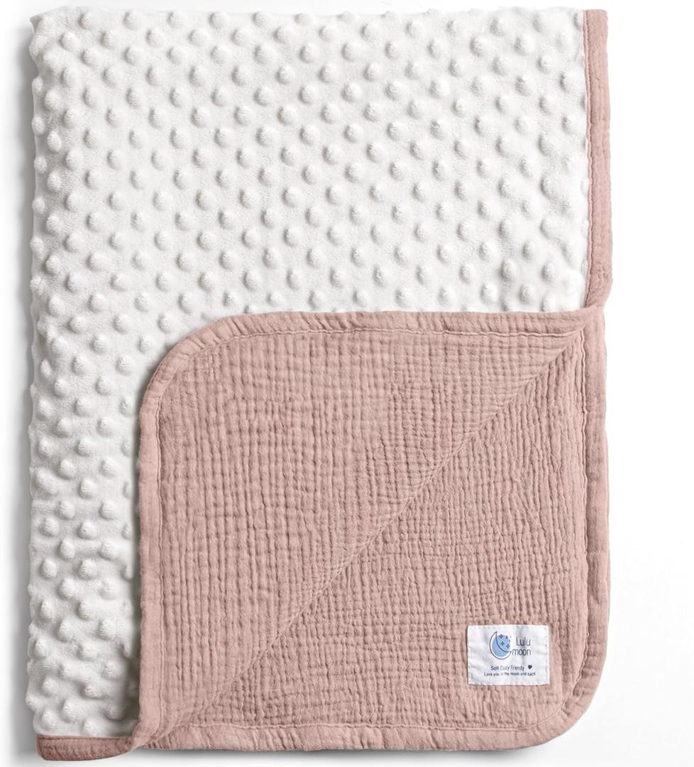 lulumoon Baby Blanket for Newborn Receiving: Minky Dot & Muslin Lightweight - Thermal Blanket Gift for Baby Shower & Hospital Welcoming 30"x40"Sand (Solid) lulumoon Baby Blanket for Newborn Receiving: Minky Dot & Muslin Lightweight - Thermal Blanket Gift for Baby Shower & Hospital Welcoming 30"x40"Sand (Solid)