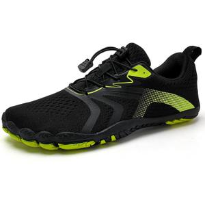 WateLves Water Shoes Men Women Beach Barefoot Aqua Socks Breathable Wide Swim Outdoor Walking Anti Slip Pool Shoes for Hiking Kayaking Diving Surfing (B-black/Green, 39)