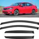 YQAUTEC Window Visors Rain Guards Shield for 2013-2019 Nissan Sentra, Window Wind Deflectors Vent Shades for 13-19 Sentra