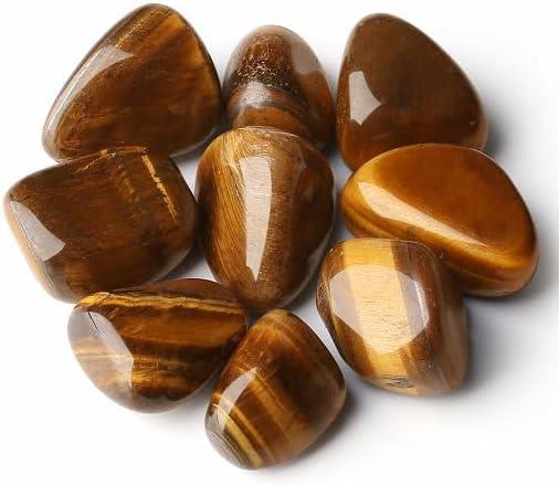 YATOJUZI 1LB Tiger's Eye Tumbled Polished Natural Crystals Stones Bulk Crystal Gemstones Wholesale for Tumbling Cabbing Decoration Gifts (450g)