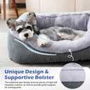 INVENHO Medium Dog Beds for Medium Dogs Washable, Rectangle Dog Bed Medium Size Dog, Orthopedic Dog Bed, Warming Soft Calming Sleeping Puppy Bed Durable Pet Bed with Anti-Slip Bottom, Gray Medium (30"x24"x9")