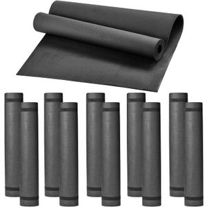 10 Pack Yoga Mats Bulk, 68'' x 24'' x 4mm Thick Black Yoga Mats for Kids and Adults, Anti-Slip Tear-Resistant Exercise Mat for Fitness Stretching Home Workout Gym and Studio