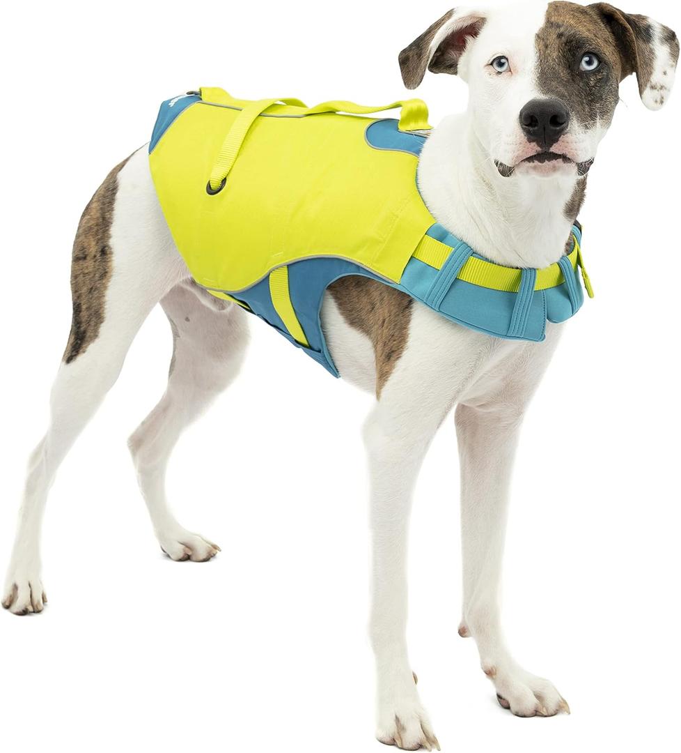 Kurgo Surf n' Turf Life Jacket, Yellow/ Blue, Extra Large
