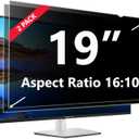 [2 Pack] 19 Inches Privacy Screen Filter for Computer 16:10 Widescreen Monitor | Privacy Shield | Anti Glare & Blue Light Filter | Eye Protection | Anti-Scratch Protector