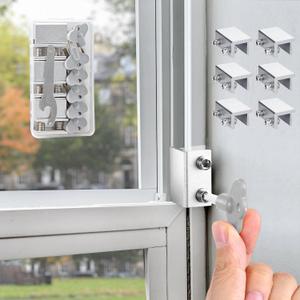 6 Sets Sliding Window Locks With Key - Up and Down, Vertical & Horizontal Security Locks - Easy to Install Adjustable Aluminum Stopper Lock (Silver) 6 Sets Sliding Window Locks With Key - Up and Down, Vertical & Horizontal Security Locks - Easy to Install Adjustable Aluminum Stopper Lock (Silver)
