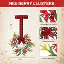 2 Pcs 4" Mini Christmas Wreath Curtain Tieback with Red Berries and Black Red Checkered Ribbon Christmas Curtain Holder for Xmas Holiday Indoor Window Wall Home Decorations