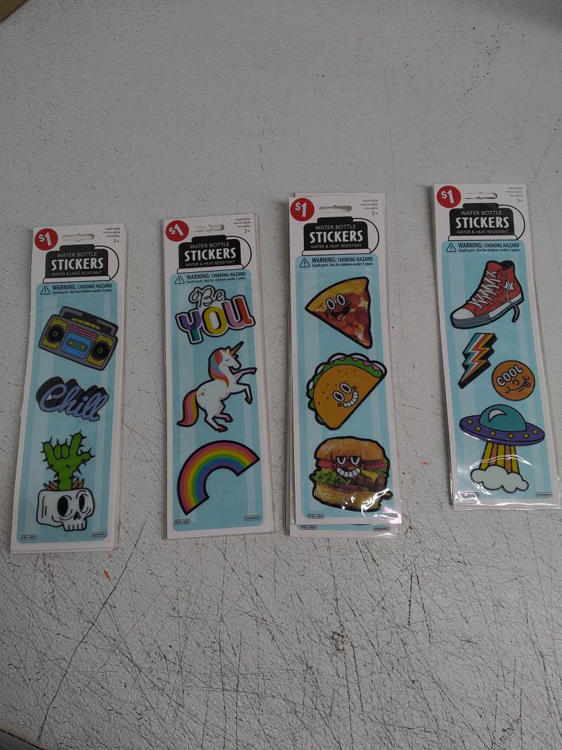 NEW Water Bottle Stickers Water/Heat Resistant Smile (22 Pack)