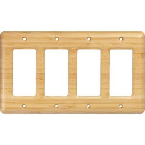 Quad Toggle Switch Cover Solid Bamboo Wood Cover Plate Natural Grain Light Switch Cover