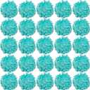 FagusHome 30 Pcs Silk Hydrangea Heads Artificial Flowers Heads and Stems Fake Hydrangea Flowers for Home Wedding Decor (Fluorescence BLue)