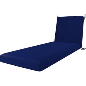 California Umbrella Outdoor Chaise Lounge Cushion, 24 x 78 Inch, Premium Outdoor Memory Foam, Fade Resistant Sunbrella Fabric, Patio Lounger Cushion with Fabric Ties, True Blue