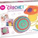 Boye 43-40236 Mushroom Bag and Smiley Face Pillow Learn to Crochet Kit for Beginners with 2 Projects, Multicolor, 12 Pieces