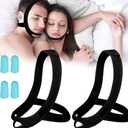 Snoring Chin Strap for Users, 2 Pack Adjustable Jaw Support Chin Strap to Keep Mouth Closed, Soft Snoring for Men Women, Lightweight Reusable, Snoring Dry Mouth, Comfort Fit Nighttime Sleeping Aid