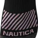Nautica Womens Quarter Socks - 12 Pack Moisture Control Cushioned Athletic Socks for Women for Sport & Gym Wear (Size: 4-10) (Black Logo)
