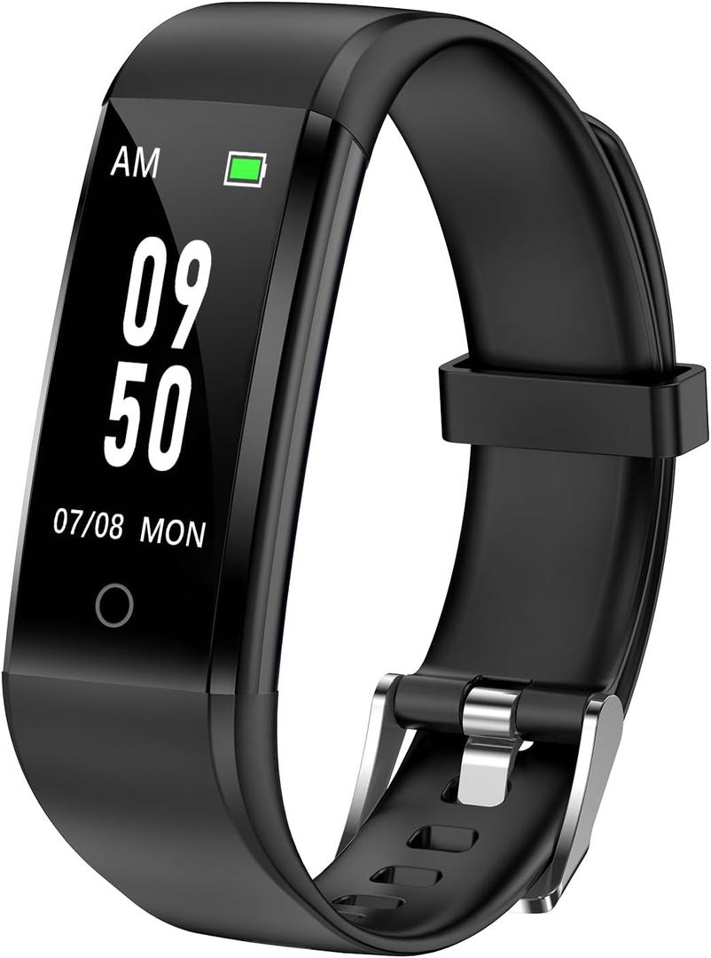 GRV No Bluetooth Pedometer Watch Fitness Tracker No Phone Needed, Step Counter Calories/Sleep Tracker for Walking Running for Men Women Waterproof (Black)