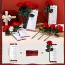Sayglossy 12 Sets Rose Pen Mother's Day Gifts Artificial Red Flower Ballpoint Pens with Inspirational Praise Card Rose Party Favor Church Gifts for Mom Friend Pastor's Wife
