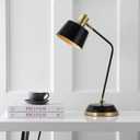 JONATHAN Y 23" Black/Brass Gold 1-Light Metal LED Task Lamp, Modern Arched Desk Lamp for Home Office or Reading Nook with Tilting Head, UL Listed, LED Bulb Included JYL6002A