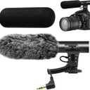 Camera Microphone, Video Microphone for DSLR Close Interview Shotgun Mic for Canon Nikon Sony Fuji Mic with Windscreen, Compatible with Camera with 3.5mm (1/8") TRS Plug