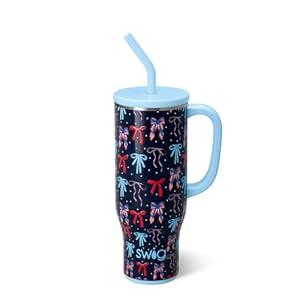 Swig Life 30oz Mega Mug, 30oz Tumbler with Handle and Straw, Large Insulated Tumblers, Cup Holder Friendly Travel Mug, Stainless Steel 30 oz Tumbler, Reusable Water Bottle (Miss Independence)