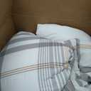 100% Cotton Comforter Set Queen Size  Reversible Yarn-Dyed Checkered Design, Soft Washed Cotton on Both Sides, Lightweight All-Season Bedding, Machine Washable(Grey White Plaid, 90x90)