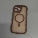 3 in 1 Magnetic for iPhone 16 Pro Max Case, 1X Screen Protector+1X Wrist Strap, Cute Wavy [Full Camera Protection][Fit for MagSafe], Trendy Matte Women Girls Case for iPhone 16 Pro Max 6.9", Brown