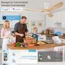 52 inch Smart Flush Mount Ceiling Fans with Lights, Low Profile Ceiling Fan with WIFI Alexa and App Remote Control, Quiet DC Motor, 3 Blades Wood Modern fan for Indoor Outdoor Bedroom Patio, Nature
