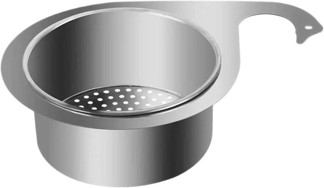 Stainless Steel Swan Sink Strainer Basket Faucet Hanging Filter Basket Multi-Functional Kitchen Draining Basket for Fruit and Vegetable Quick Drain 2 in 1