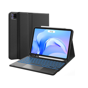 CHESONA for iPad Air 11 Inch Case with Keyboard M3/M2 (2025/2024), 7Color Backlight, MultiTouch Trackpad, 2 Wireless Channels, for iPad Pro 11 (4th/3rd/2nd/1st Gen) & iPad Air 5th & 4th Gen, Black