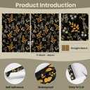 practicalWs Black Floral Peel and Stick Wallpaper 17.5"x393" - Vintage Gold Leaf Wall Paper Boho for Bathroom - Removable Dark Contact Paper - Self Adhesive Vinyl Wallpaper for Bedroom Walls Decor