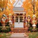 6 Pcs Thanksgiving Turkey Windsocks Thanksgiving Outdoor Decorations Boy Girl Turkey Hanging Windsocks for Tree Lawn Patio Fall Yard Decor for Home Party Garden Wall Balcony Decoration