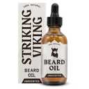 Striking Viking Beard Oil for Men - 2 Fl Oz, Unscented - Naturally Derived Conditioner with Almond, Tea Tree, Argan & Jojoba Oil for Beard Growth, Softening & Moisturizing (2 Fl Oz (Pack of 1))