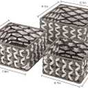 OIAHOMY Storage Baskets Paper Rope Shelf Baskets, Handwoven Small Wicker Bins for Home, Set of 3-Grey & White