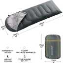 3-4 Season Sleeping Bag for Adults & Kids, Lightweight Warm Cold Weather Camping Bag with Waterproof Compression Sack Portable for Hiking, Backpacking, Traveling & Outdoor Adventures