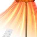 Outdoor Heaters for Patio, 12H Timer&3 Heat Level, IP54 Waterproof Electric Heater,1500W Infrared Heating Covers 300Sq.ft, Tip-Over Protection, Towel Bracket, Remote, 83" Patio Heaters for Outdoor Use