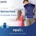 REVIX Large Ice Pack for Back and Shoulder Discomfort Relief, Reusable Gel Cold Pack for Full Back, Soft Plush Lining, Flexible and Long-Lasting, Navy
